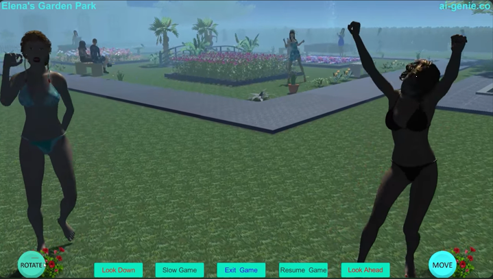 Elena's Garden Park girls dancing gameplay screenshot